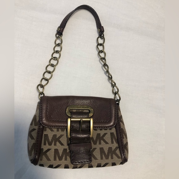 Michael Kors, beautiful cute little bag, brown leather, and canvas supper cute - Picture 2 of 11